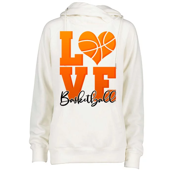 I Heart Basketball Womens Funnel Neck Pullover Hood