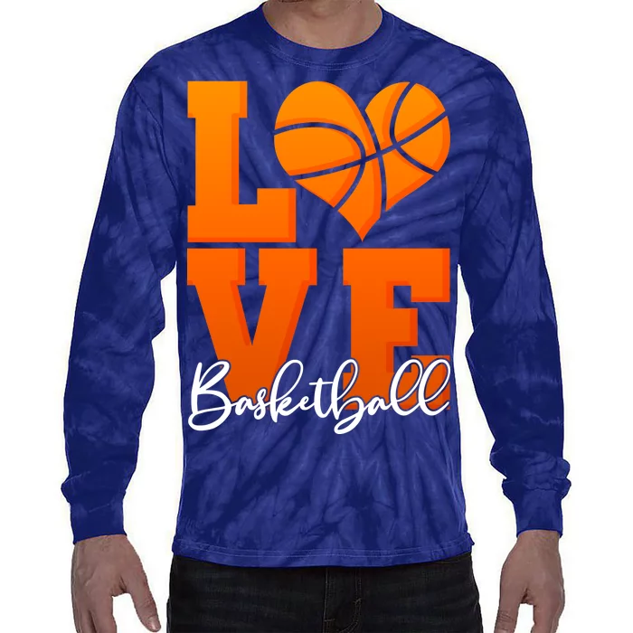 I Heart Basketball Tie-Dye Long Sleeve Shirt