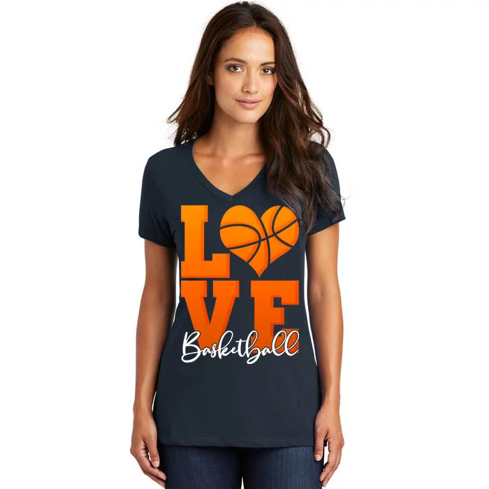 I Heart Basketball Women's V-Neck T-Shirt