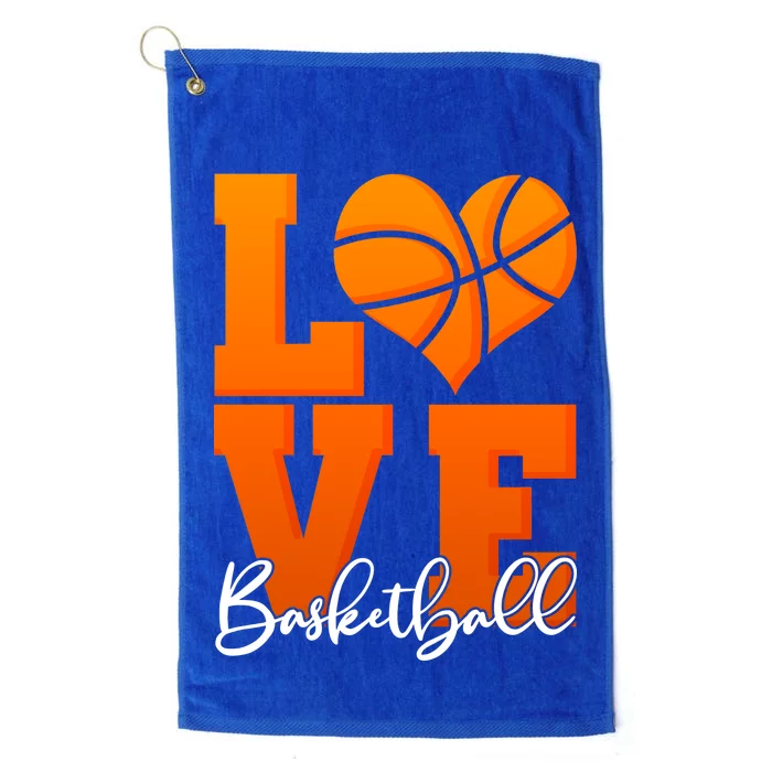 I Heart Basketball Platinum Collection Golf Towel