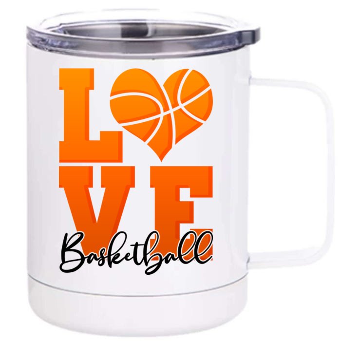 I Heart Basketball Front & Back 12oz Stainless Steel Tumbler Cup