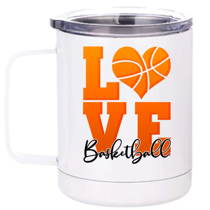 I Heart Basketball Front & Back 12oz Stainless Steel Tumbler Cup