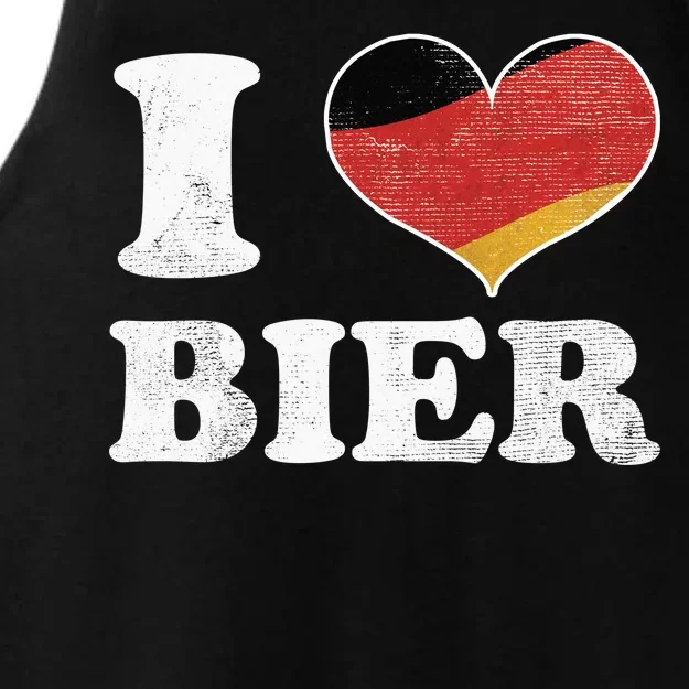 I Heart Beer Oktoberfest Ladies Tri-Blend Wicking Tank