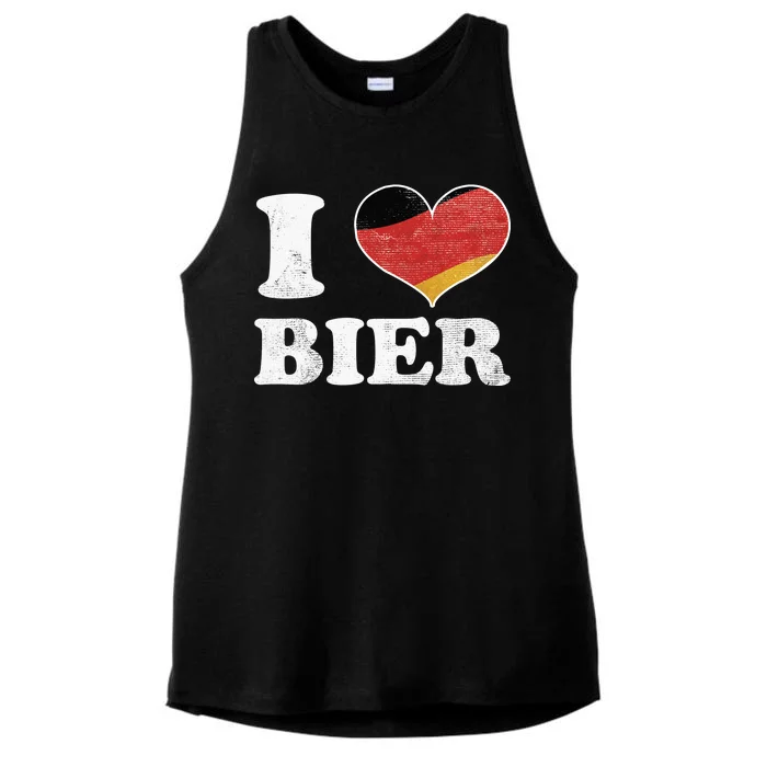 I Heart Beer Oktoberfest Ladies Tri-Blend Wicking Tank