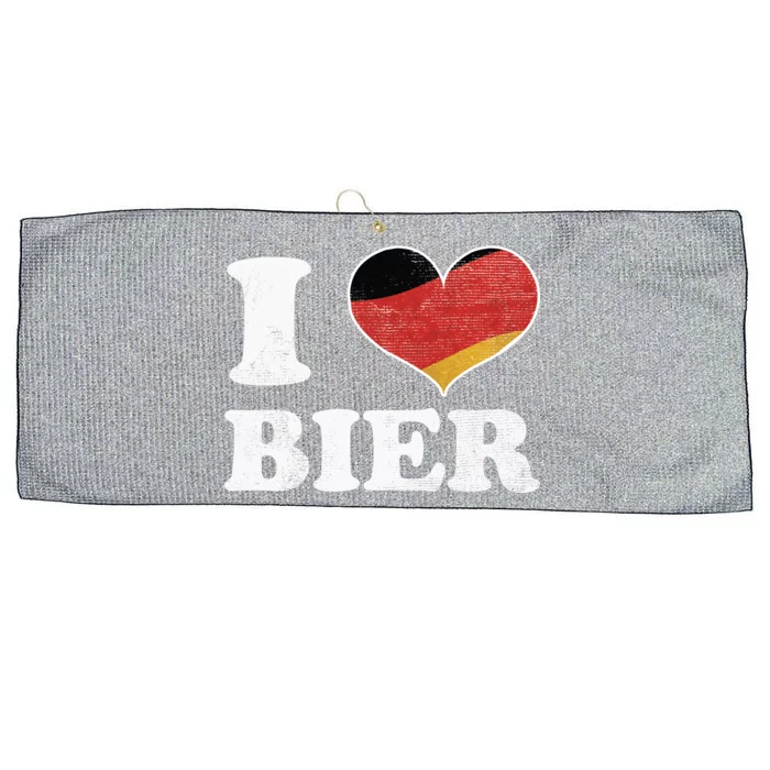 I Heart Beer Oktoberfest Large Microfiber Waffle Golf Towel