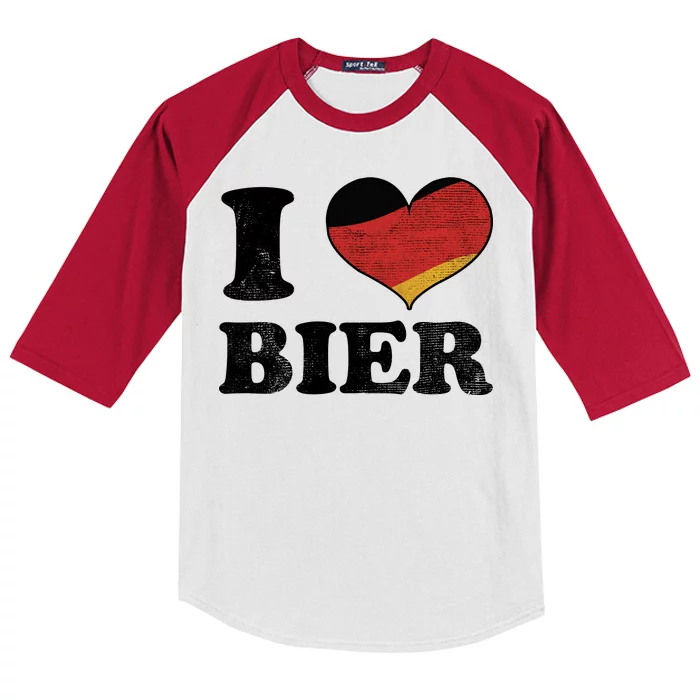 I Heart Beer Oktoberfest Kids Colorblock Raglan Jersey