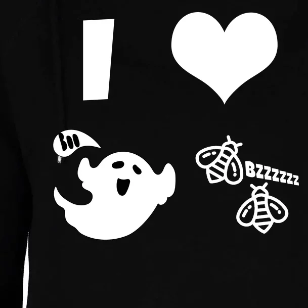 I Heart Boo Beez Womens Funnel Neck Pullover Hood