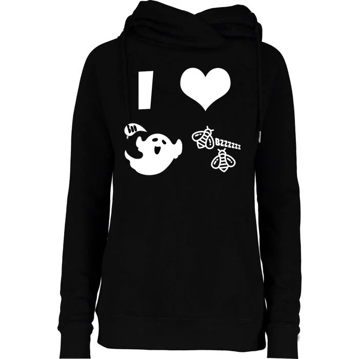 I Heart Boo Beez Womens Funnel Neck Pullover Hood