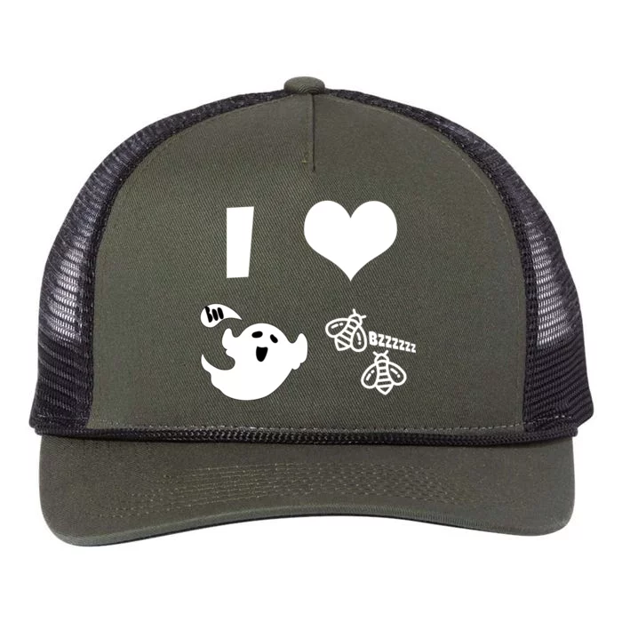 I Heart Boo Beez Retro Rope Trucker Hat Cap