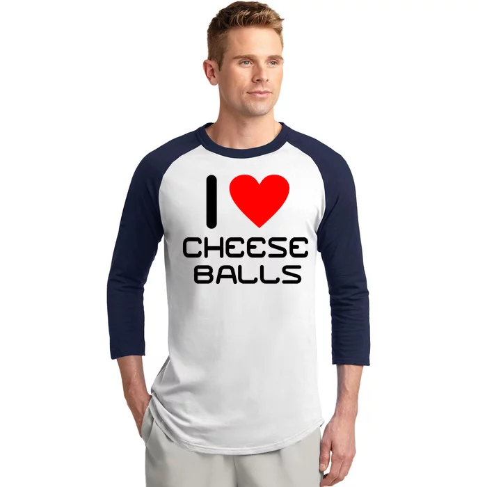 I Heart Cheese Balls Baseball Sleeve Shirt