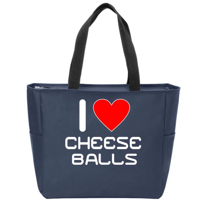 I Heart Cheese Balls Zip Tote Bag