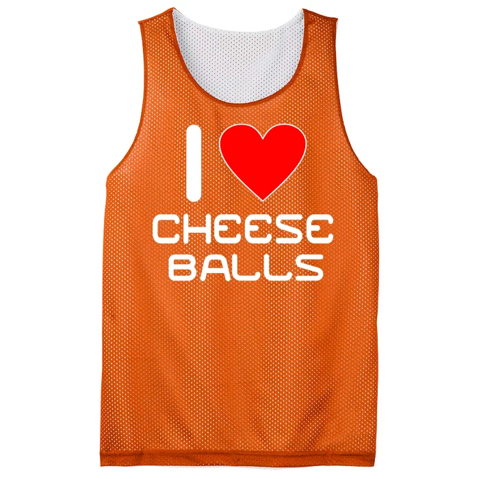 I Heart Cheese Balls Mesh Reversible Basketball Jersey Tank