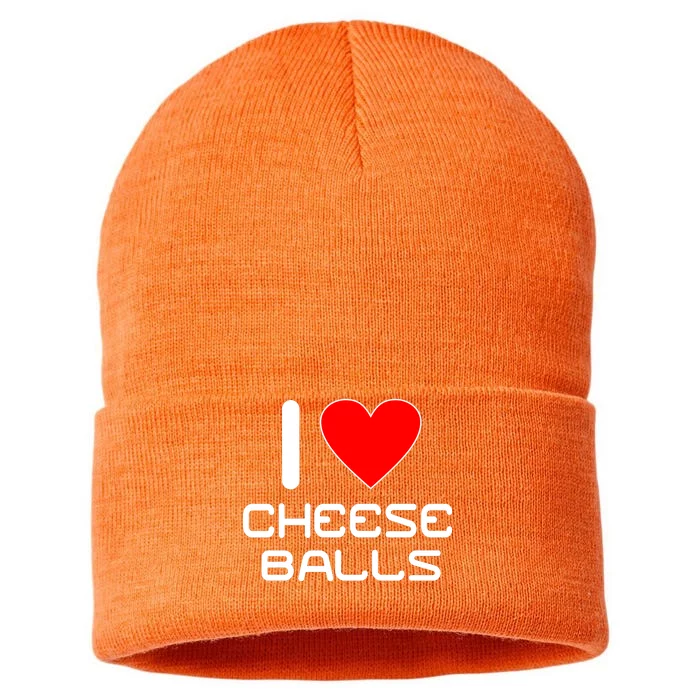 I Heart Cheese Balls Sustainable Knit Beanie