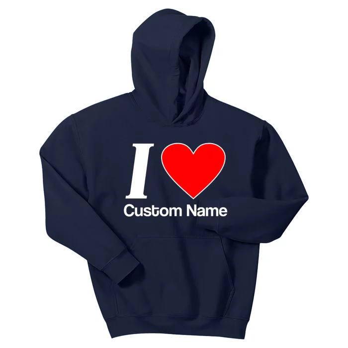 I Heart Custom Name Text Personalize Kids Hoodie