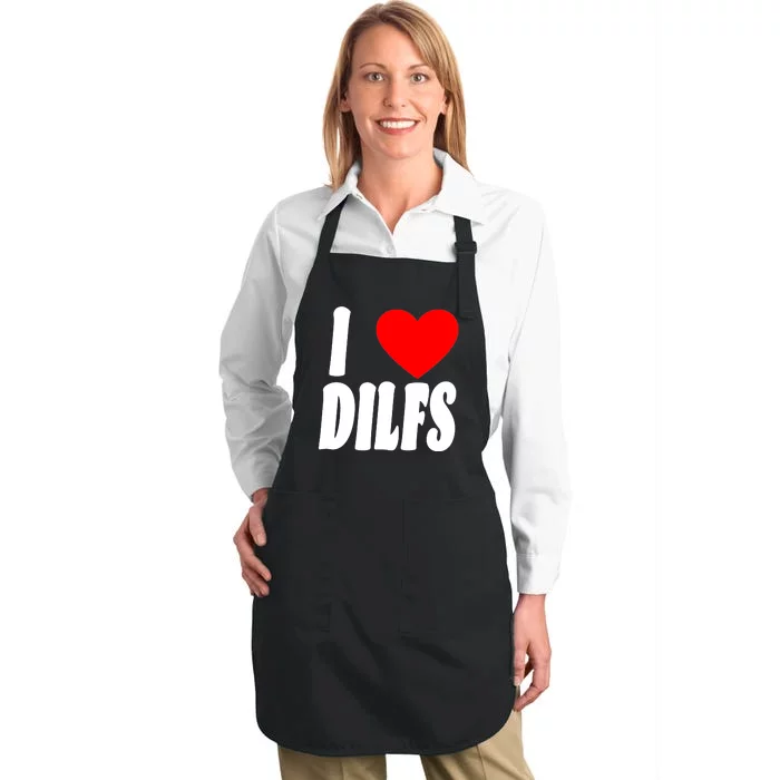 I Heart Dilfs Full-Length Apron With Pocket