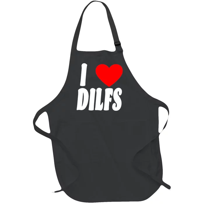 I Heart Dilfs Full-Length Apron With Pocket