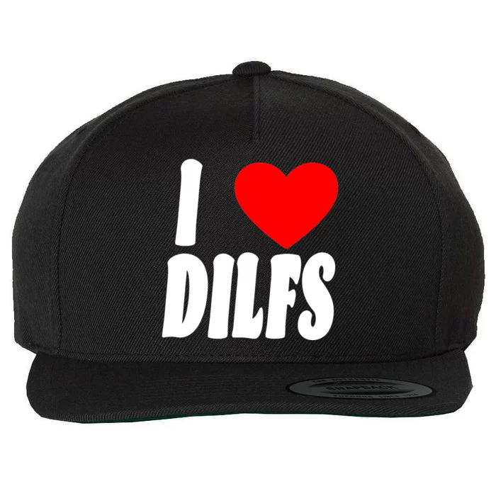 I Heart Dilfs Wool Snapback Cap