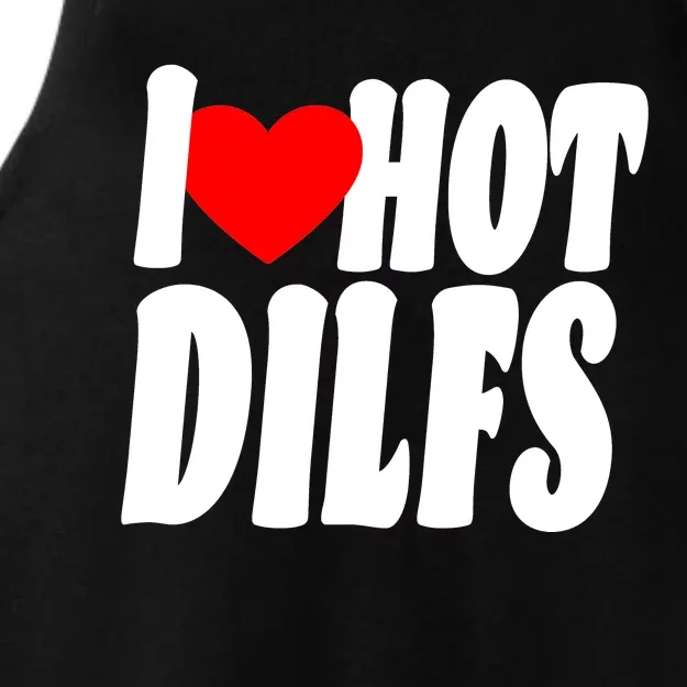 I Heart Hot Dilfs Ladies Tri-Blend Wicking Tank