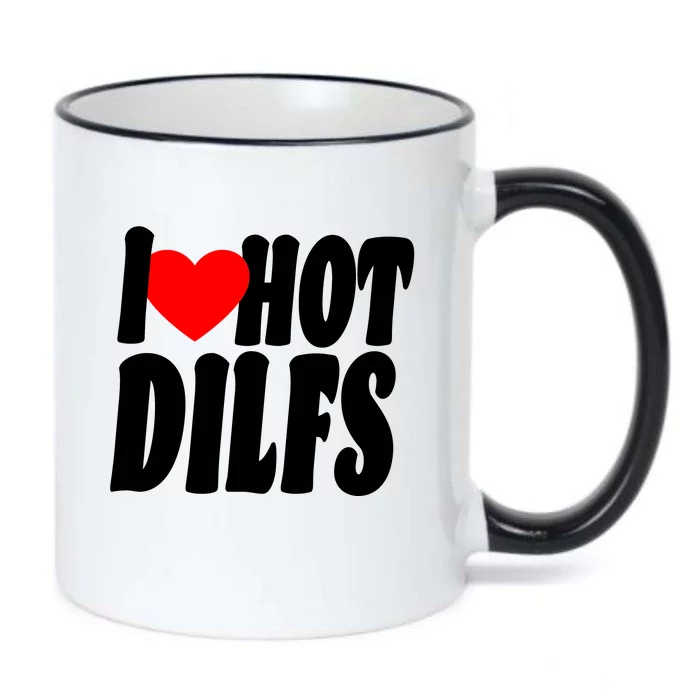 I Heart Hot Dilfs Black Color Changing Mug