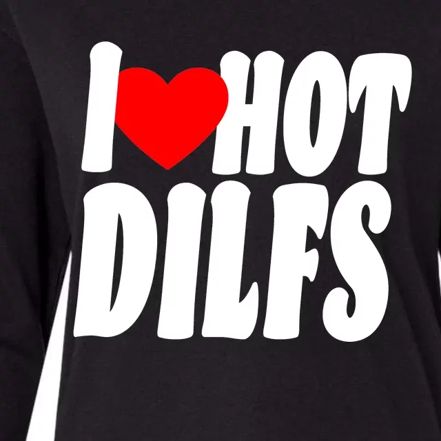 I Heart Hot Dilfs Womens Cotton Relaxed Long Sleeve T-Shirt