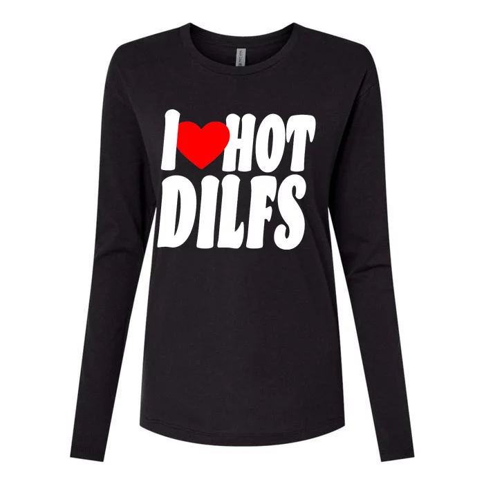 I Heart Hot Dilfs Womens Cotton Relaxed Long Sleeve T-Shirt