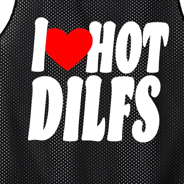 I Heart Hot Dilfs Mesh Reversible Basketball Jersey Tank