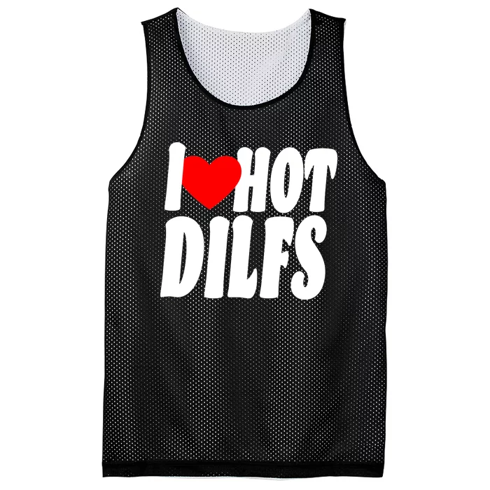 I Heart Hot Dilfs Mesh Reversible Basketball Jersey Tank