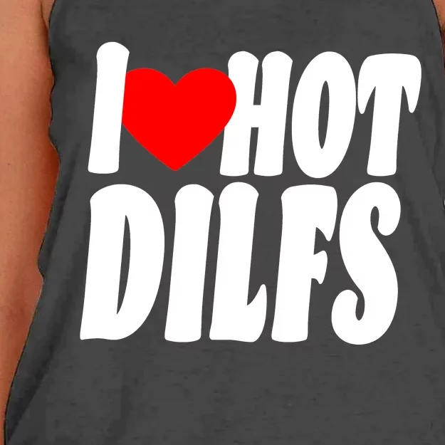 I Heart Hot Dilfs Women's Knotted Racerback Tank