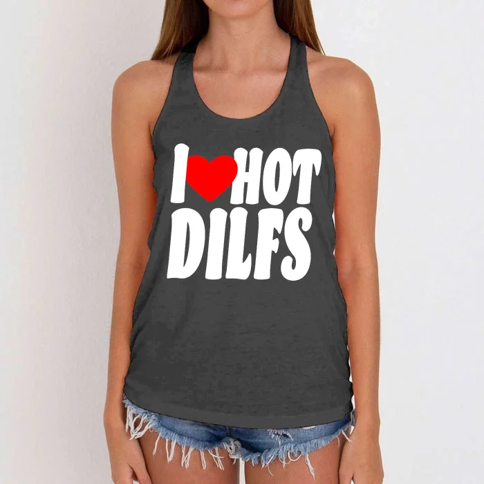 I Heart Hot Dilfs Women's Knotted Racerback Tank