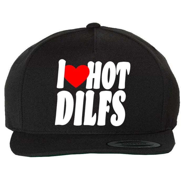 I Heart Hot Dilfs Wool Snapback Cap