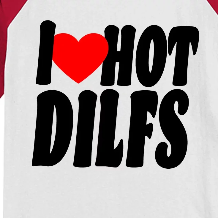 I Heart Hot Dilfs Kids Colorblock Raglan Jersey