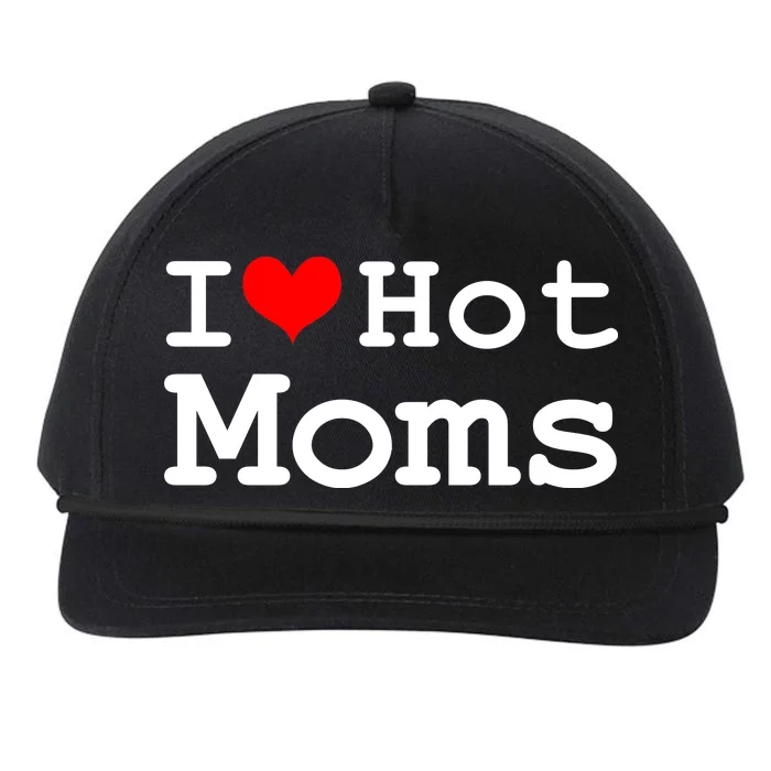 I Heart Hot Moms Snapback Five-Panel Rope Hat