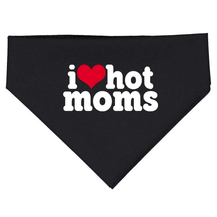 I Heart Hot Moms Funny Meme USA-Made Doggie Bandana