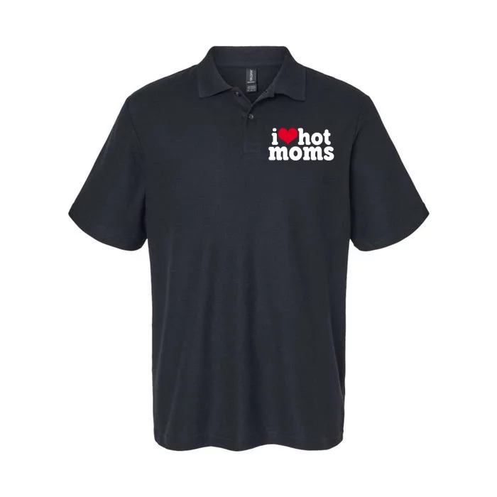 I Heart Hot Moms Funny Meme Softstyle Adult Sport Polo