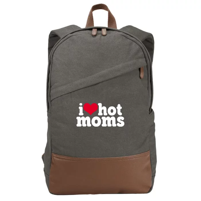 I Heart Hot Moms Funny Meme Cotton Canvas Backpack