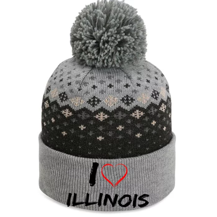 I Heart Illinois The Baniff Cuffed Pom Beanie