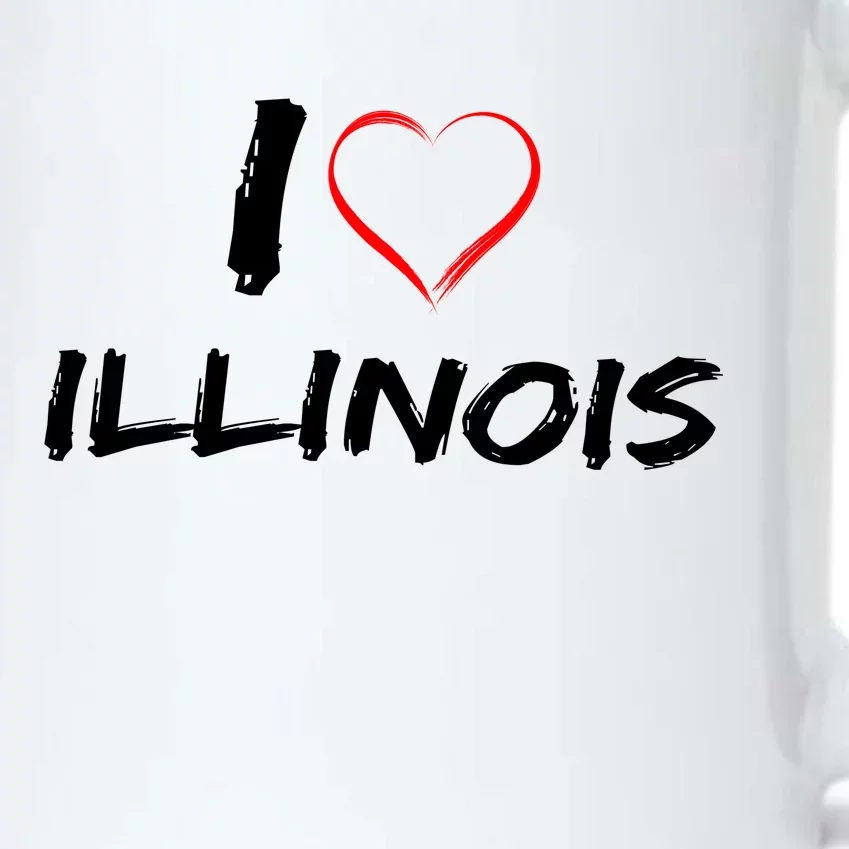 I Heart Illinois Black Color Changing Mug