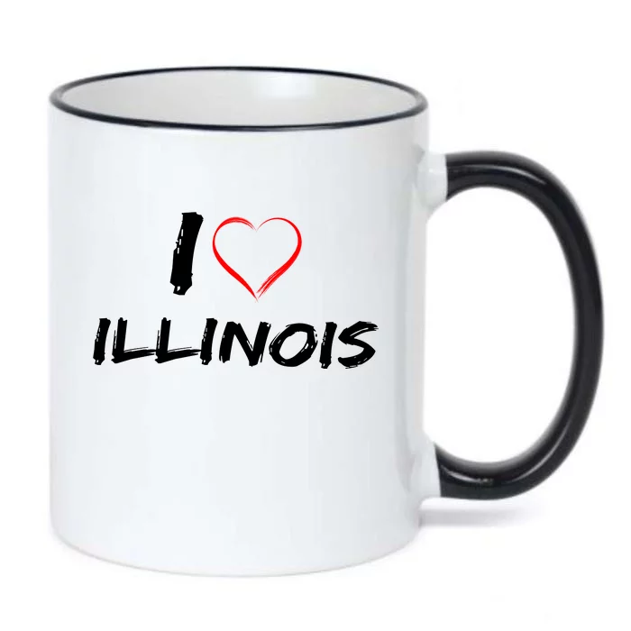 I Heart Illinois Black Color Changing Mug