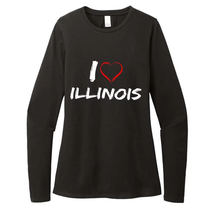 I Heart Illinois Womens CVC Long Sleeve Shirt