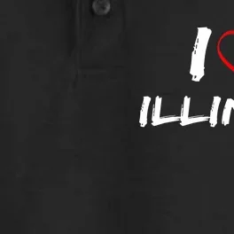 I Heart Illinois Dry Zone Grid Performance Polo