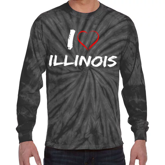 I Heart Illinois Tie-Dye Long Sleeve Shirt