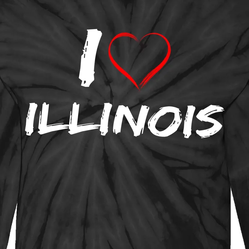 I Heart Illinois Tie-Dye Long Sleeve Shirt