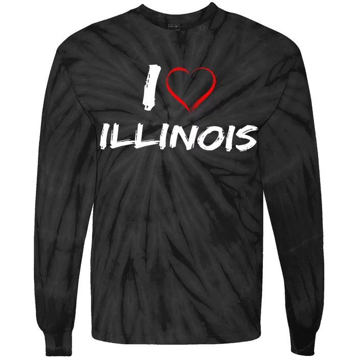 I Heart Illinois Tie-Dye Long Sleeve Shirt