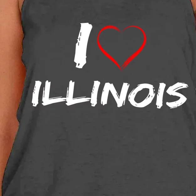 I Heart Illinois Women's Knotted Racerback Tank