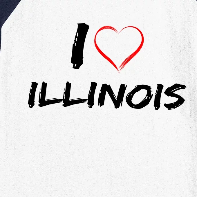 I Heart Illinois Baseball Sleeve Shirt