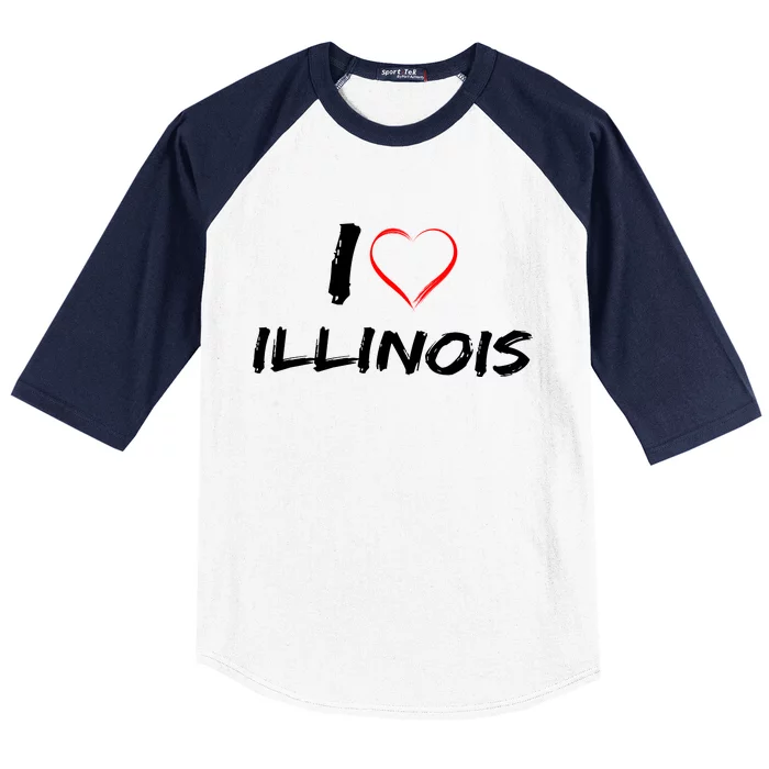 I Heart Illinois Baseball Sleeve Shirt