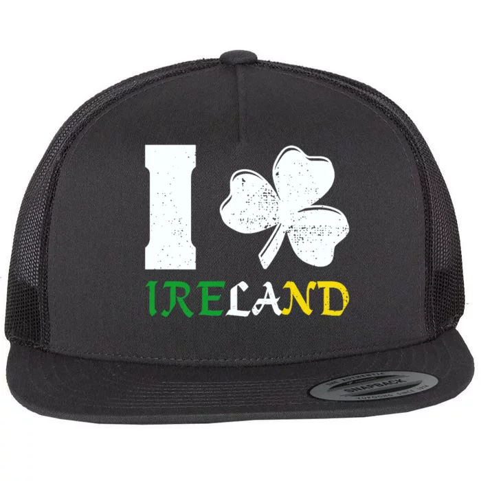 I Heart Ireland Irish Clover Flat Bill Trucker Hat