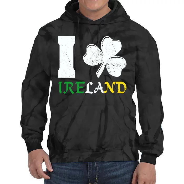 I Heart Ireland Irish Clover Tie Dye Hoodie