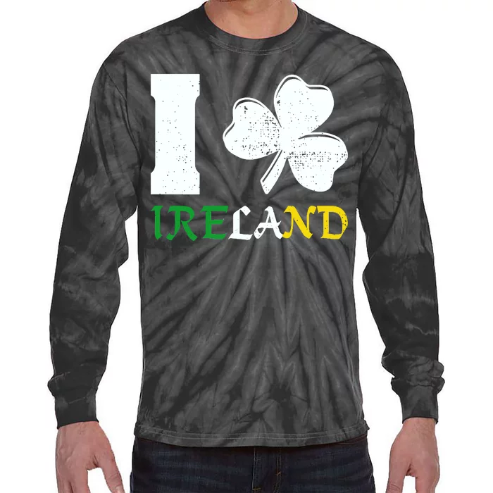 I Heart Ireland Irish Clover Tie-Dye Long Sleeve Shirt