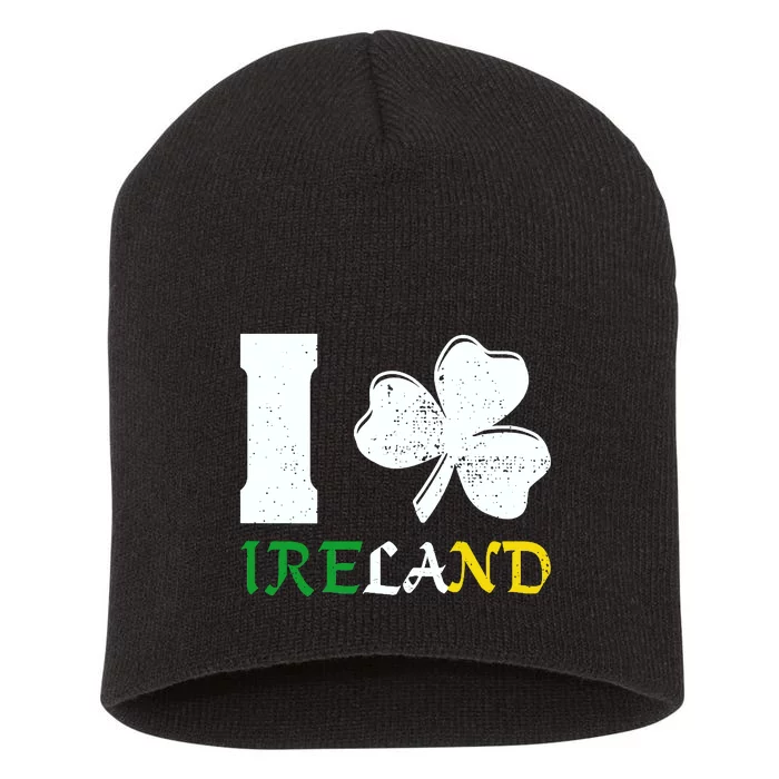 I Heart Ireland Irish Clover Short Acrylic Beanie